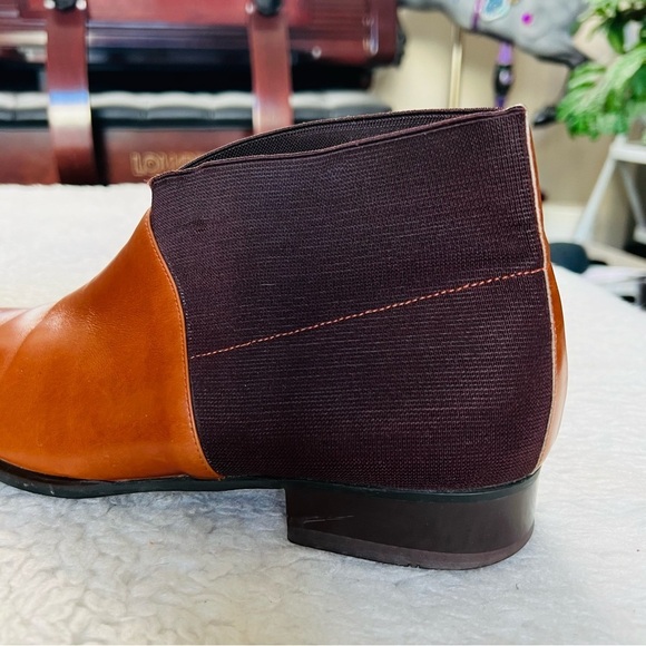 Plaza Handmade 2 Tone Leather/Elastic Fabric Slide On Chukka Boots Size 9.4 M main image 7